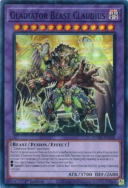 Gladiator Beast Claudius [SUDA-EN038] Super Rare